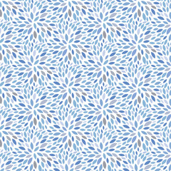 Blue natural leaves pattern, vintage illustration background, vector blue leaf background monochrome graphic abstract design.	
