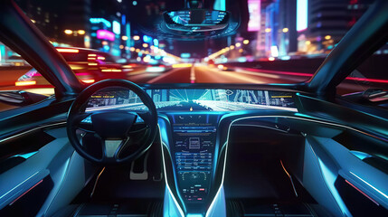 Autonomic vehicle. autonomous vehicle. the head-up display. technology for automobiles. generative ai