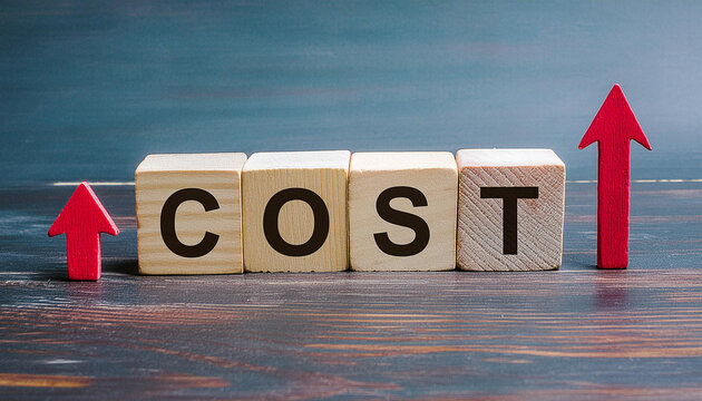 word Cost with up arows as a symbol