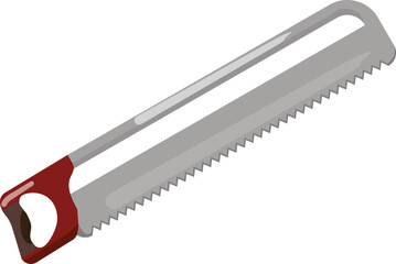 Detailed vector graphic of a hand saw, perfect for hardware tool concepts