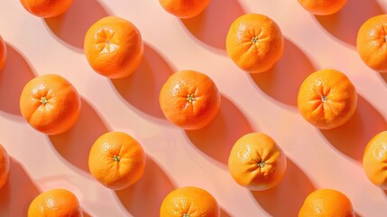 Fresh Orange Slices Pattern on Colorful Pastel Background - Vibrant and Juicy Citrus Fruits for Creative Photography