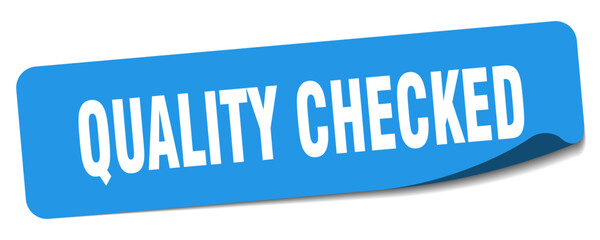 quality checked sticker. quality checked label