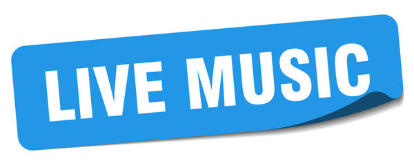 live music sticker. live music label