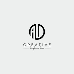 Obraz premium Abstract Minimal Letter AD DA Initial Based Stylish Monogram Logo Design Vector.