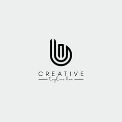 Abstract Minimal Letter BU UB Initial Based Stylish Monogram Logo Design Vector.