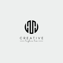 Obraz premium Abstract Minimal Letter H HH Initial Based Stylish Monogram Logo Design Vector.