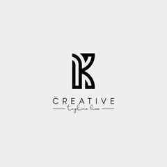 Abstract Minimal Letter K Initial Based Stylish Monogram Logo Design Vector.