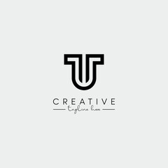 Obraz premium Abstract Minimal Letter TU UT Initial Based Stylish Monogram Logo Design Vector.