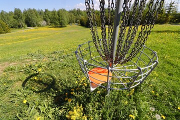 disc golf basket sports and hobbies in outdoor