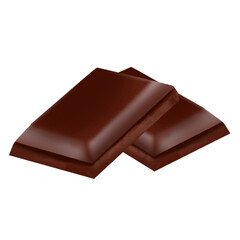 Milk chocolate bar isolated on transparent background,Desser