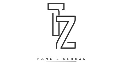 ZT, TZ, Z, T Abstract Letters Logo Monogram