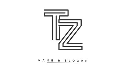 ZT, TZ, Z, T Abstract Letters Logo Monogram