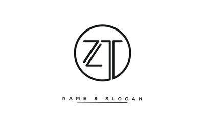 ZT, TZ, Z, T Abstract Letters Logo Monogram