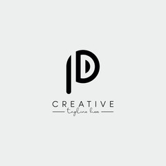 Abstract Stylish letter PD DP Logo Design Template. Modern And Creative Letter Logo.