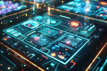 Fototapeta premium Tablets Touchscreen devices that bridge the gap between smartphones and laptops, futuristic background 