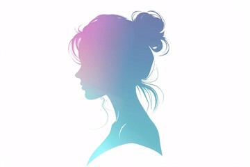 a silhouette of a woman's head