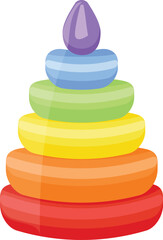 Vibrant vector illustration of a classic pyramid rings toy for kids