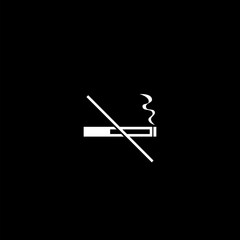 No smoking icon simple sign. No smoking icon flat vector illustration for graphic and web design on black background