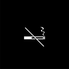No smoking icon simple sign. No smoking icon flat vector illustration for graphic and web design on black background
