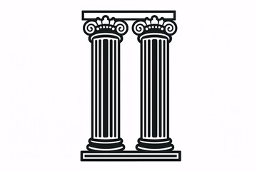 a black and white drawing of columns