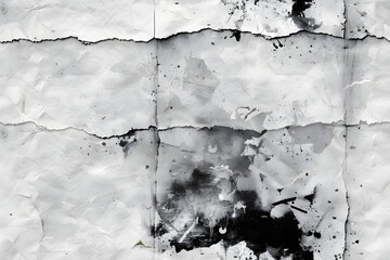 a white weathered paper with vintage texture framed by a black vignette with mold spots to overlay a horror photograph blank sheet for a background AI