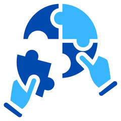 Collaboration Solid Color Icon Design Vector