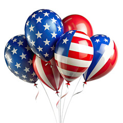 4th of July celebrate.Balloons , american flag background. Happy independence day.