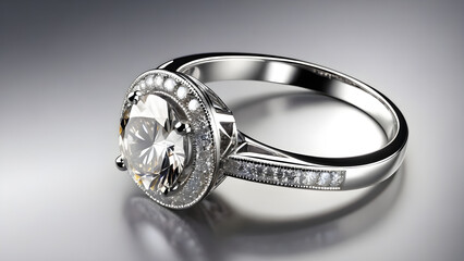 Close up of fancy and luxury diamond ring, luxury wedding ring design, diamond ring design