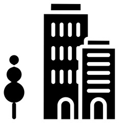 Building Solid Icon Design Vector