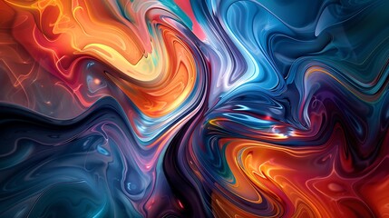 Obraz premium Energetic Swirling Abstract Background with Vibrant Colors and Fluid Shapes