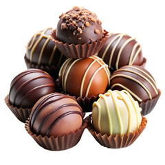 Fototapeta premium Assorted gourmet chocolates in elegant presentation