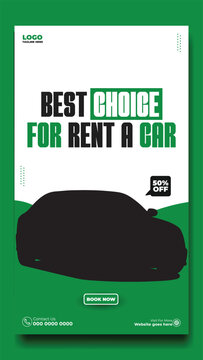 Story template design of car rental service ads promotion