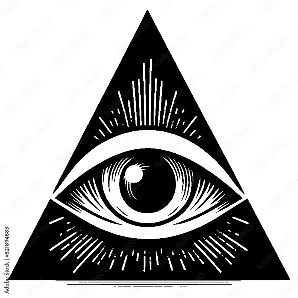 Wall mural illuminati one-edged triangle symbol