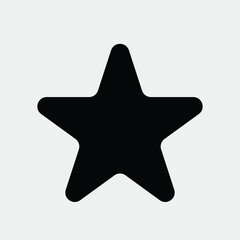 black star icon with round edges isolated vector image