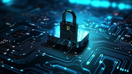 A concept image of a binary code lock on a background filled with numerous spots