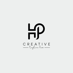 Obraz premium Abstract Stylish letter HP PH Logo Design Template. Modern And Creative Letter Logo.