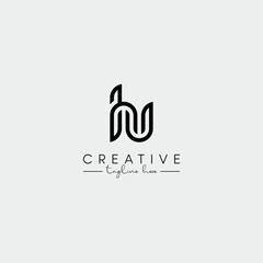 Abstract Stylish letter HU UH Logo Design Template. Modern And Creative Letter Logo.