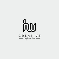 Abstract Stylish letter HW WH Logo Design Template. Modern And Creative Letter Logo.