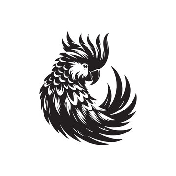 recommend clip art: Cockatoo Silhouette: Bold Black Vector Art Capturing the Majestic Beauty and Charisma of These Iconic Parrots- Cockatoo Parrot Vector- Cockatoo Parrot Illustration.