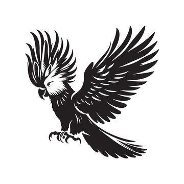 recommend clip art: Cockatoo Silhouette: Bold Black Vector Art Capturing the Majestic Beauty and Charisma of These Iconic Parrots- Cockatoo Parrot Vector- Cockatoo Parrot Illustration.