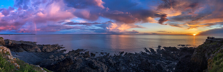 Granville sur Mer, Normandy en France - Rainbow | Cumulus Nimbus Cloud | Sunset