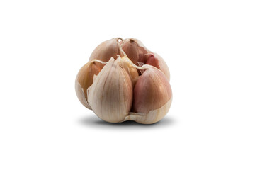 Macro closeup of garlic isolated on transparent background png	
