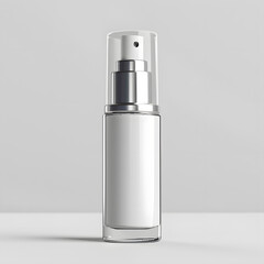 Hand pump serum bottle mockup isolated on white background