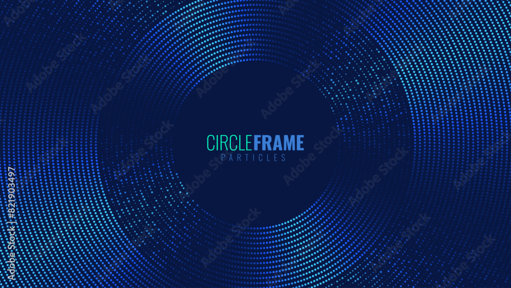 Poster abstract blue glowing geometric lines dots background. modern shiny blue dots pattern. digital techn