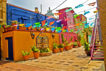 colorful buildings in downtown San Antonio, TX