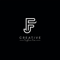 FJ JF Modern Alphabet Letters Logo Design, Vector Template.