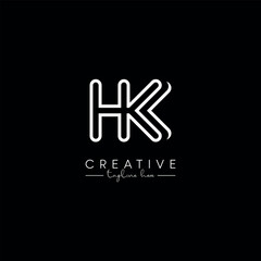 HK KH Modern Alphabet Letters Logo Design, Vector Template.