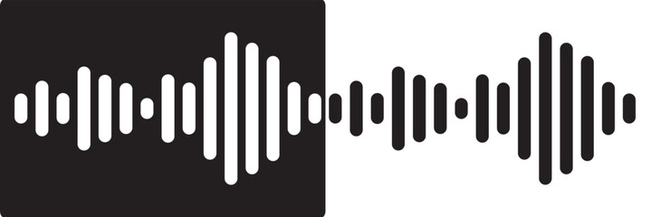 Sound waves. Analog and digital audio signal. Music equalizer. Interference voice recording. High frequency radio wave. Abstract music wave, radio signal frequency and digital voice vector.