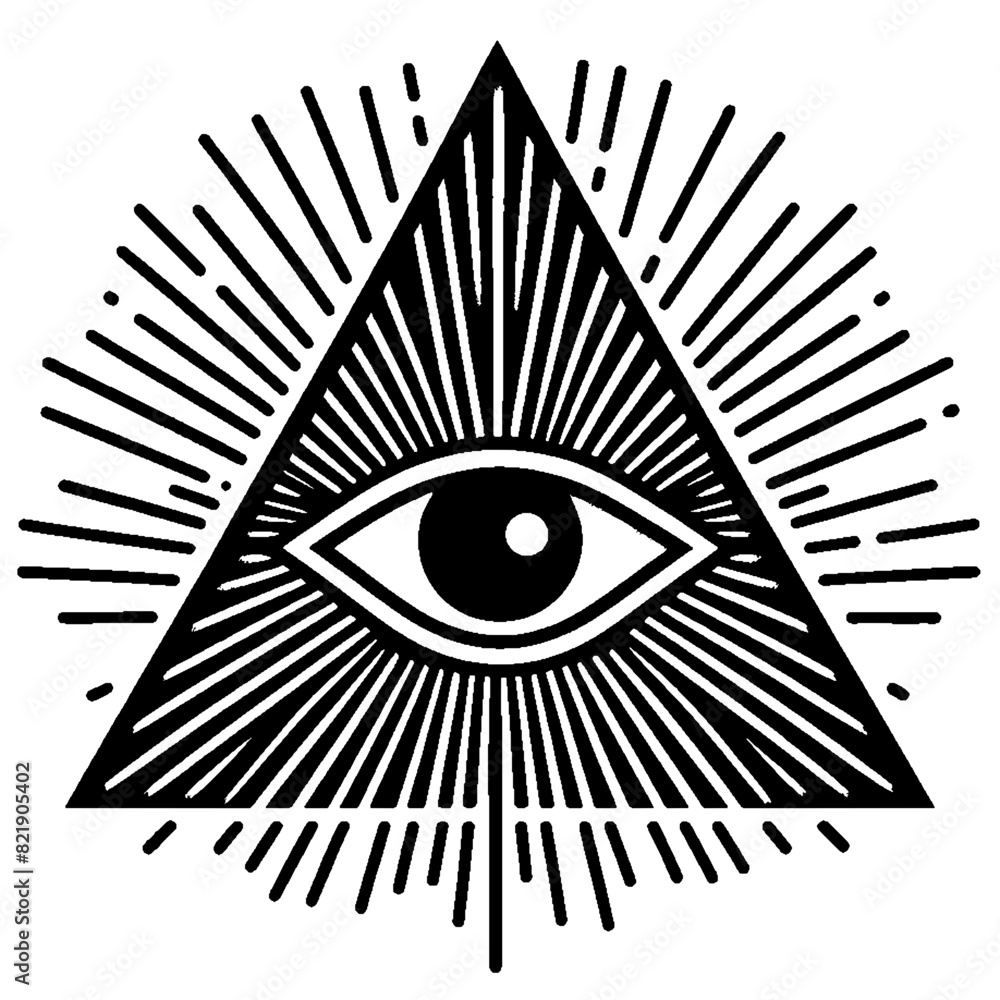 Sticker Illuminati one-edged triangle symbol