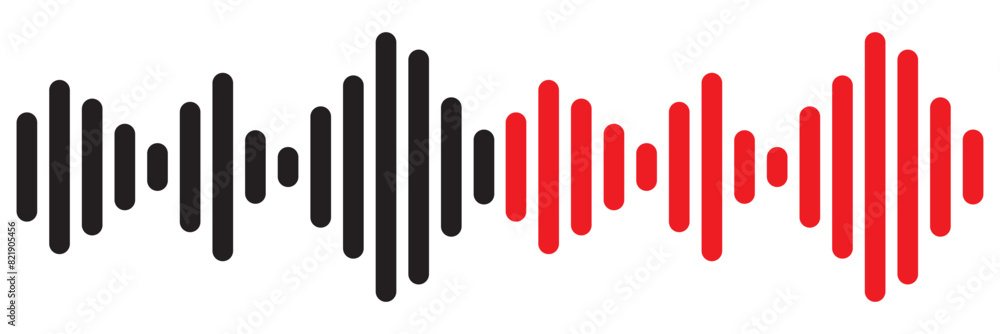 Poster sound waves. analog and digital audio signal. music equalizer. interference voice recording. high fr